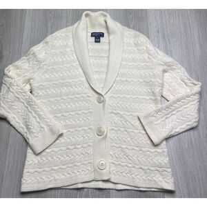 Banana Republic‎ Sweater XL Cable Knit Chunky Cardigan Fisherman Academia Cozy